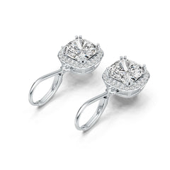 Sterling Silver Semi Mount Earrings Cushion CU 8X8mm Syzjewelry