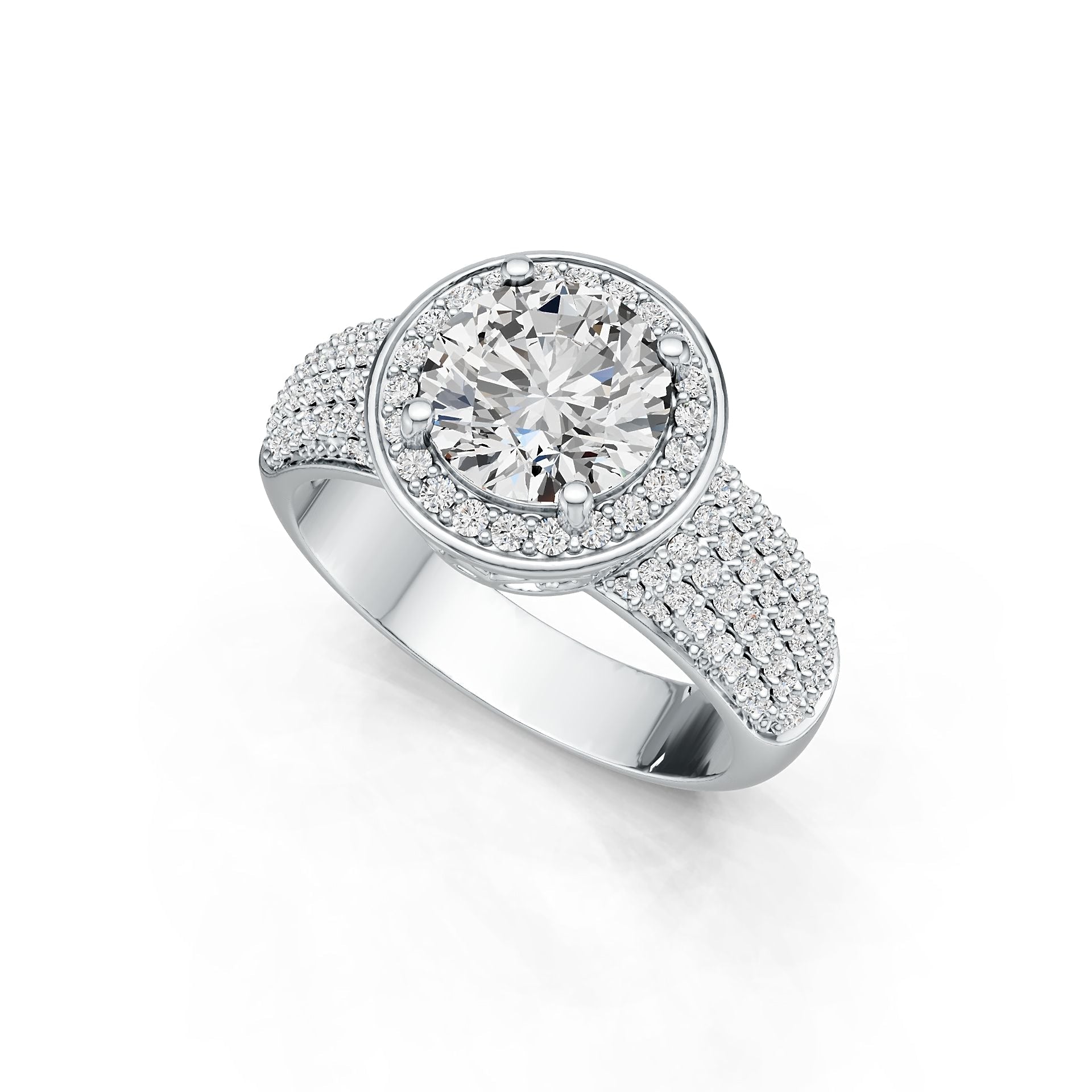 Sterling Silver Semi Mount Ring Setting Round RD 8x8mm DHJ
