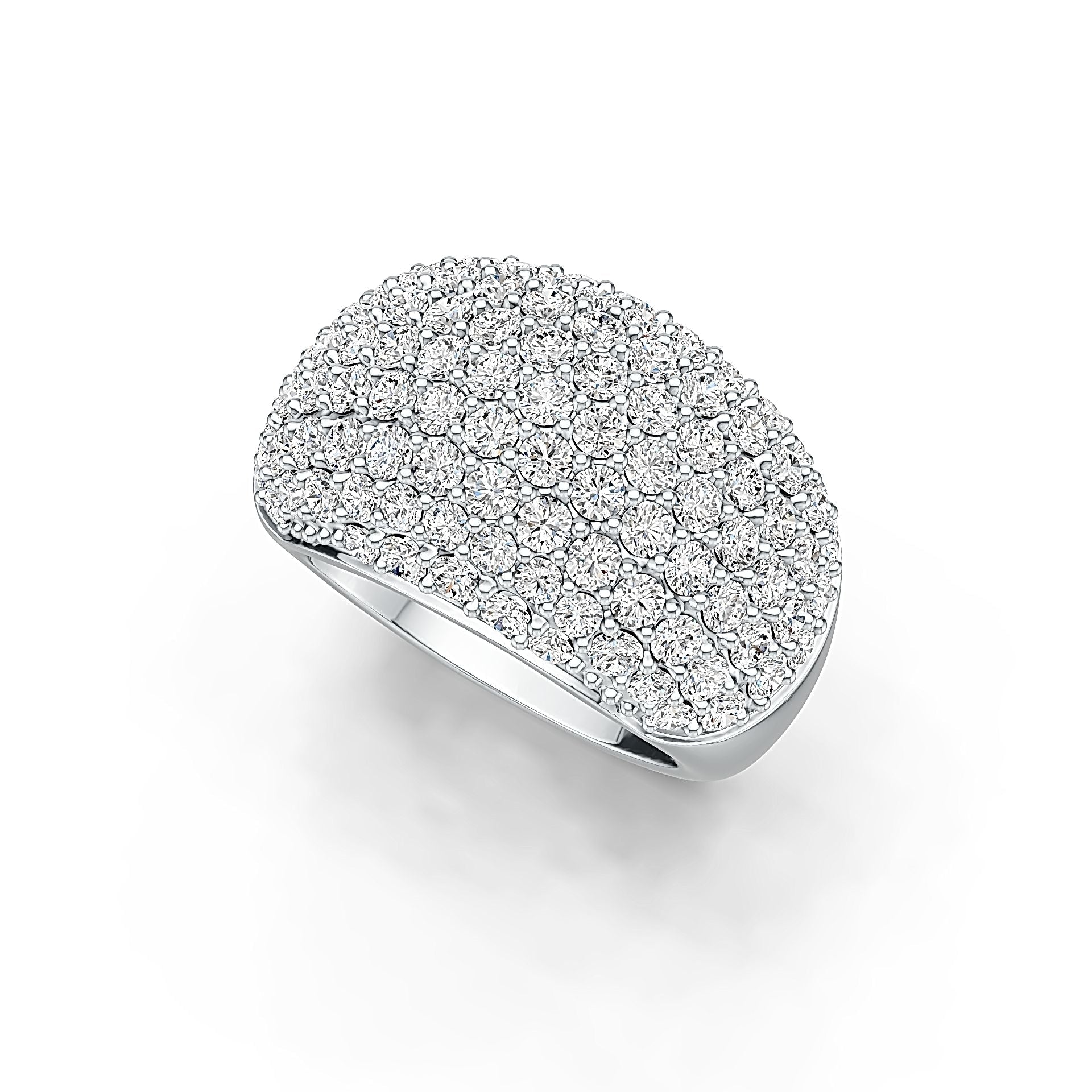 Sterling Silver Cluster Cocktail Ring with White Topaz or Moissanite DHJ