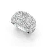 Sterling Silver Cluster Cocktail Ring with White Topaz or Moissanite DHJ