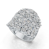 Sterling Silver Cluster Cocktail Ring with White Topaz or Moissanite DHJ