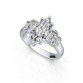 Sterling Silver Semi Mount Ring Setting Marquise MQ 14X7mm BG 5X4mm BG 4X3 DHJ