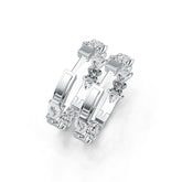 Sterling Silver Semi Mount Earrings Setting Pear PE 6X4mm with White Topaz DHJ