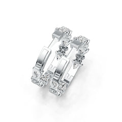 Sterling Silver Semi Mount Earrings Setting Pear PE 6X4mm with White Topaz DHJ