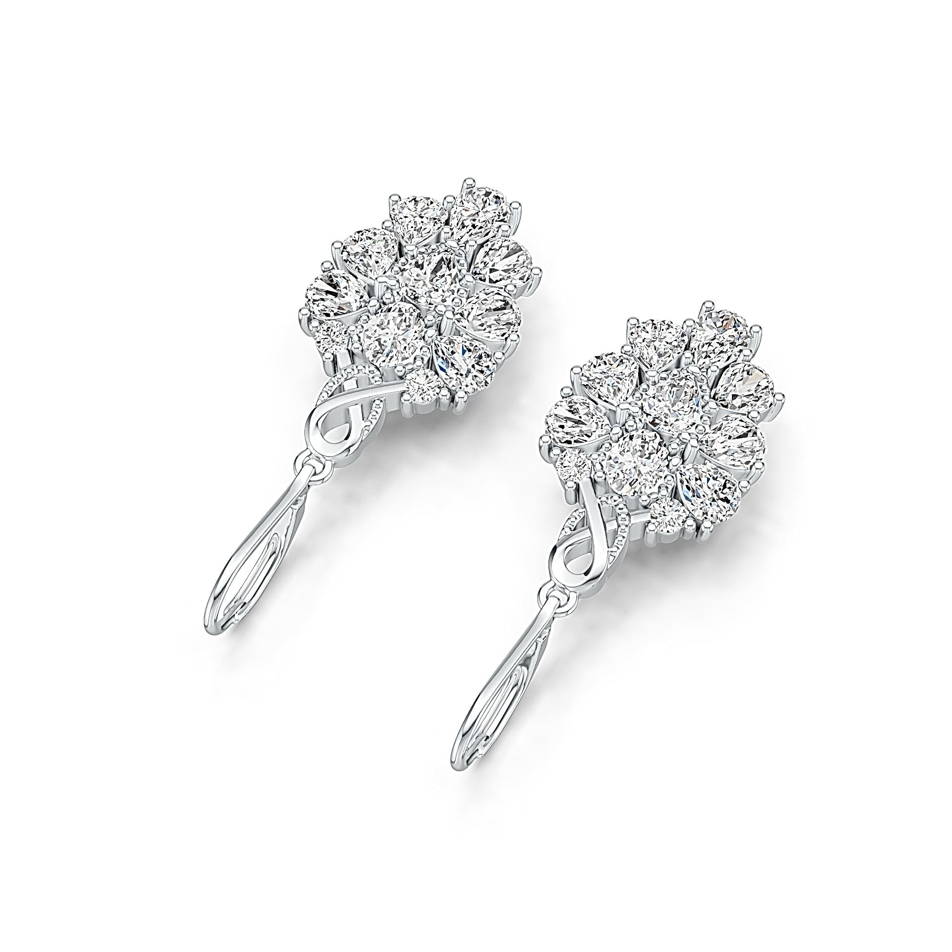 Sterling Silver Semi Mount Earrings Setting Pear PE 6X4mm PE 5X4mm OV 5X4mm DHJ