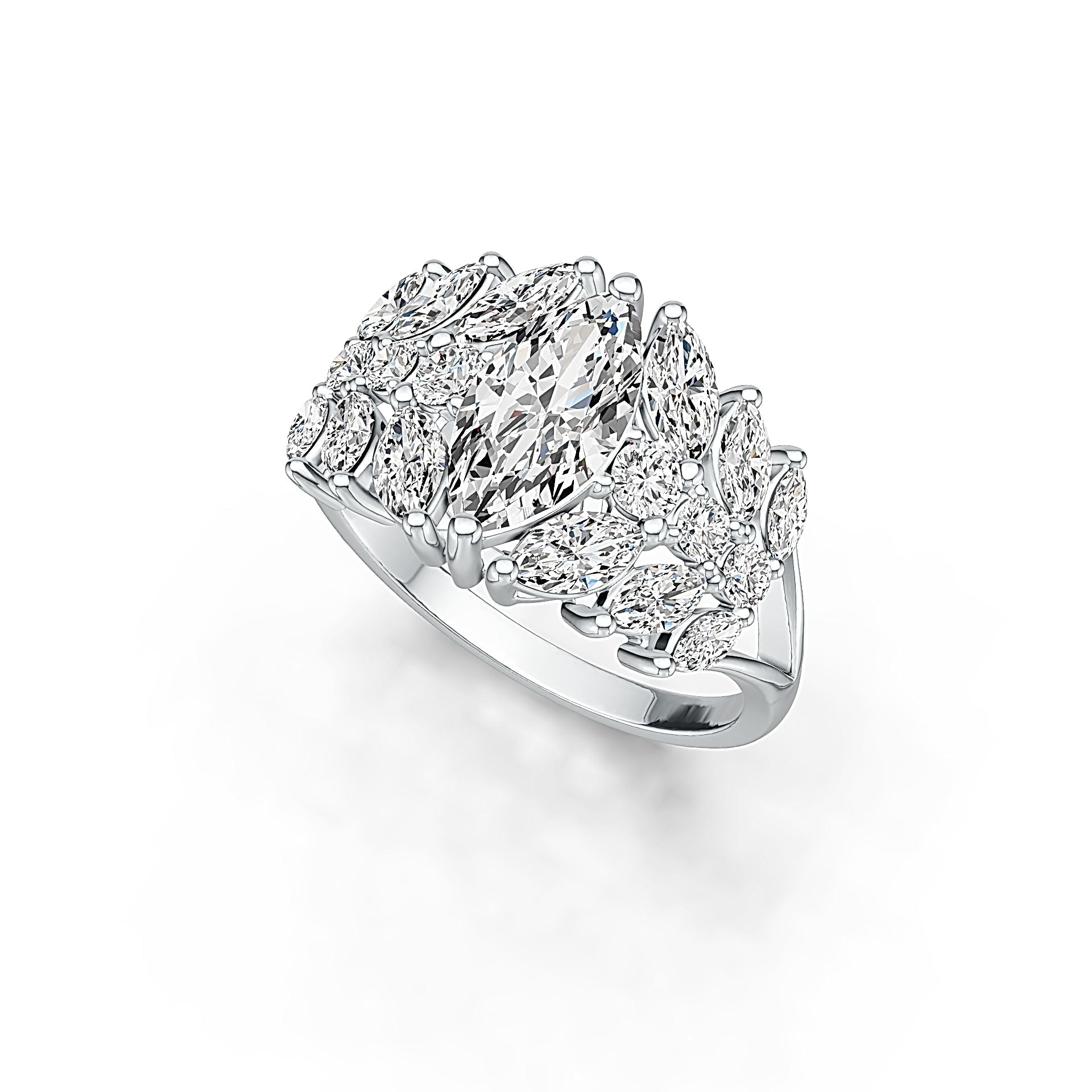 Sterling Silver Semi Mount Ring Setting Marquise MQ 12x6mm Syzjewelry