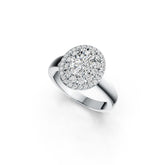 Sterling Silver Semi Mount Ring Setting Oval OV 8X6mm Double Halo DHJ