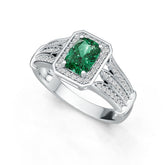 Sterling Silver Semi Mount Ring Setting Cushion CU 7X5mm Halo Split Shank DHJ