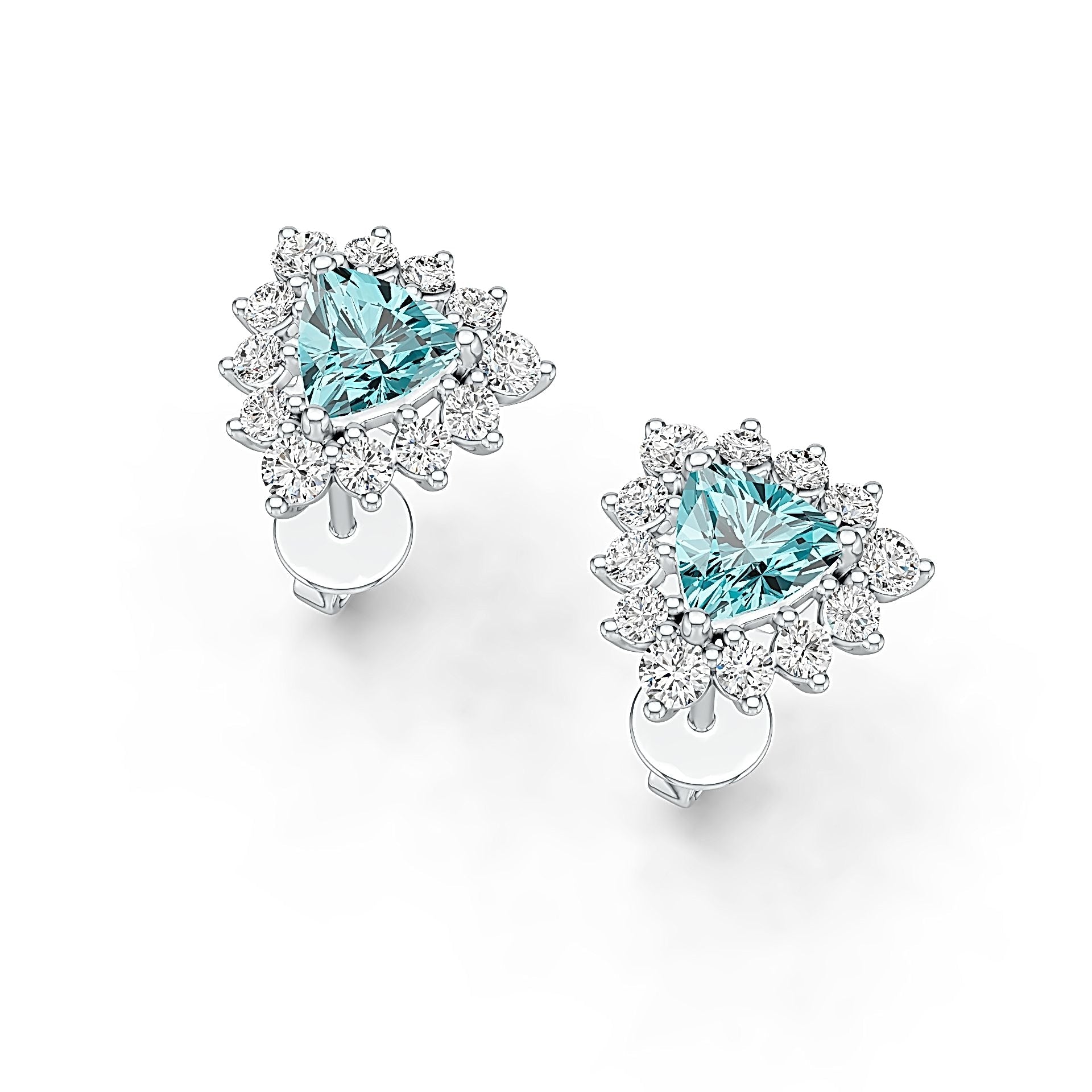 Sterling Silver Semi Mount Earrings Setting Trillion TRI 6X6mm Syzjewelry