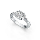Sterling Silver Semi Mount Ring Setting Oval OV 6x5mm With Accent White Topaz Syzjewelry