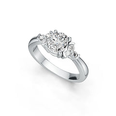 Sterling Silver Semi Mount Ring Setting Oval OV 6x5mm With Accent White Topaz Syzjewelry