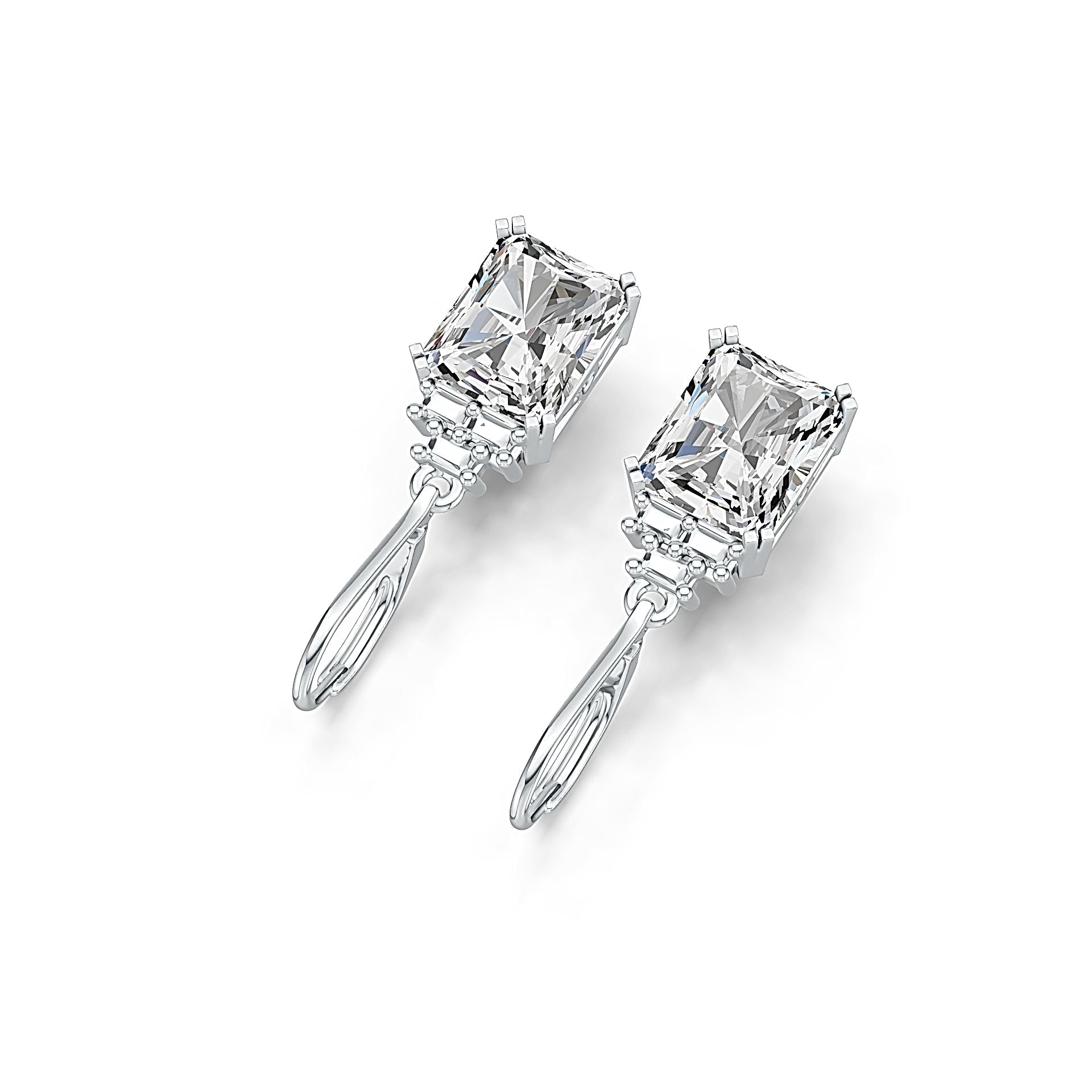 Sterling Silver Semi Mount Earrings Setting Emerald OCT 10X8mm DHJ