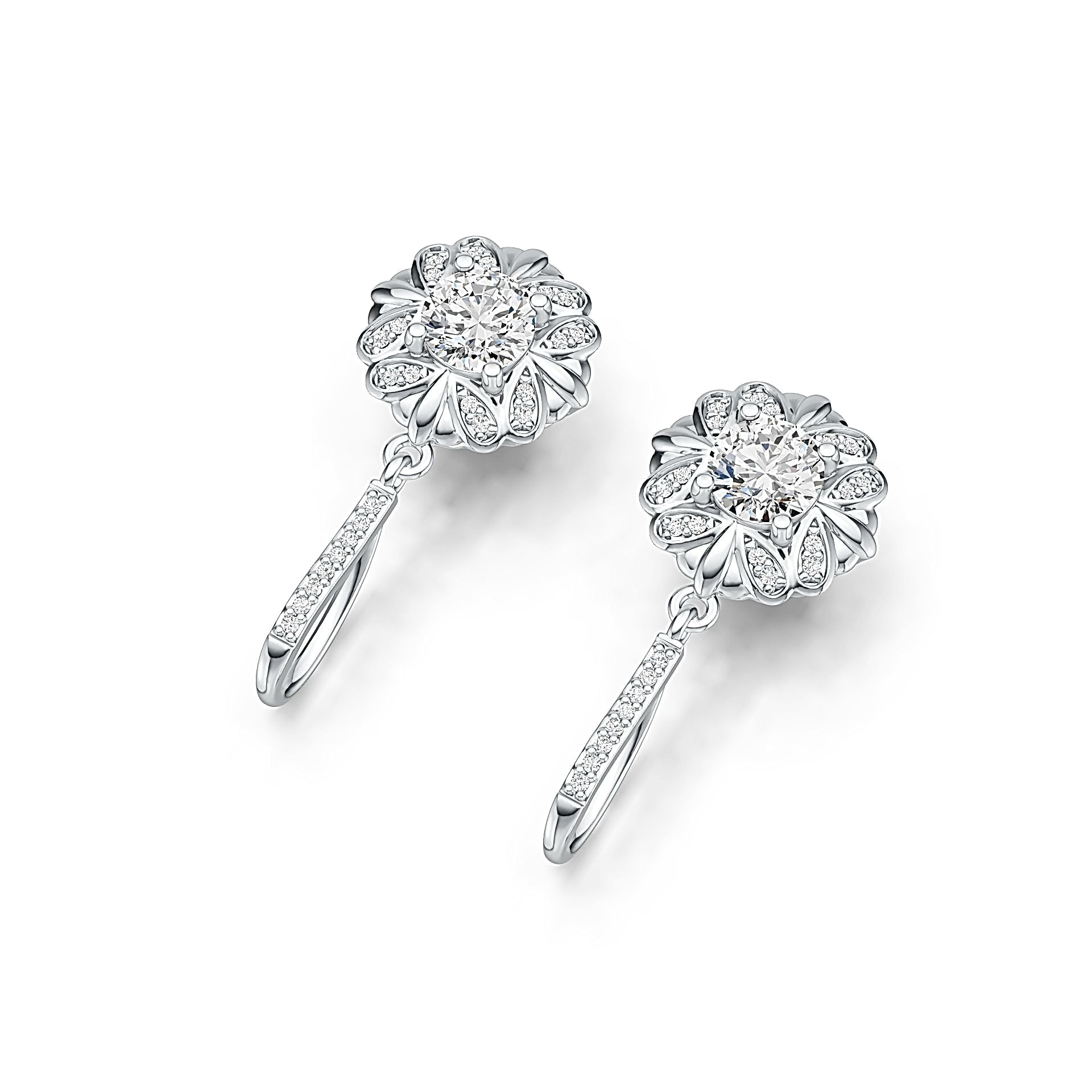 Sterling Silver Semi Mount Earrings Setting Round RD 6x6mm DHJ