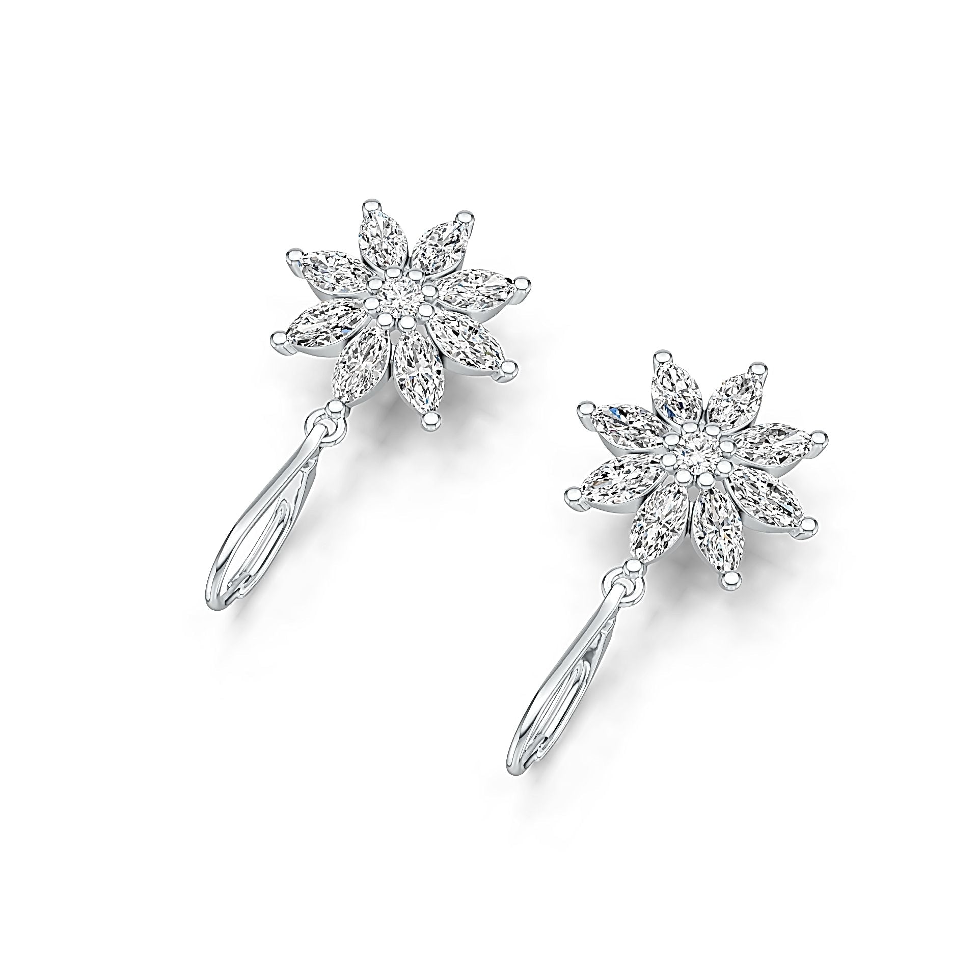 Sterling Silver Semi Mount Earrings Setting Marquise MQ 6X3mm DHJ