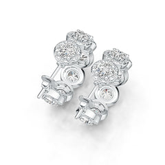 Sterling Silver Semi Mount Earrings Setting Round RD 5x5mm DHJ