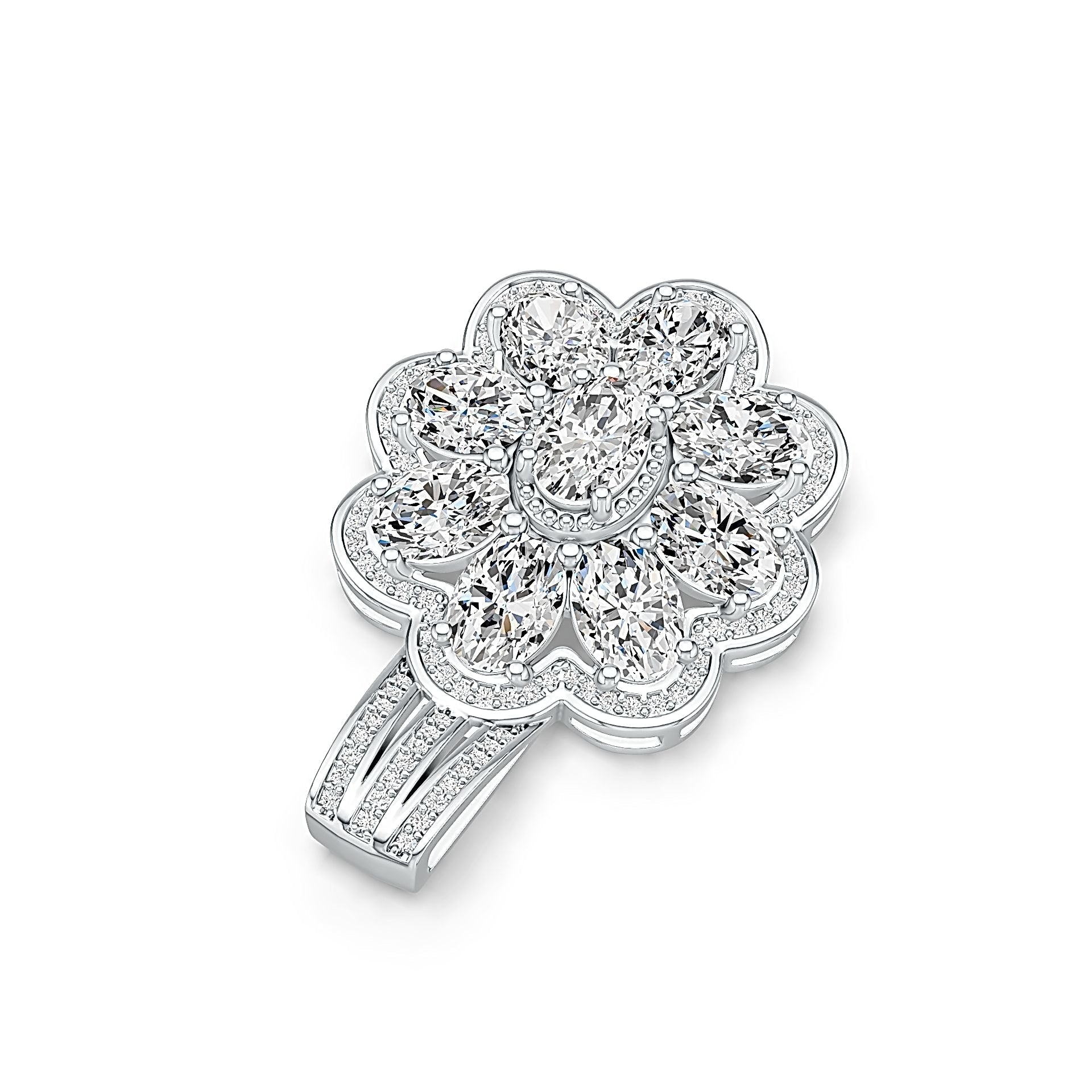 Sterling Silver Semi Mount Pendant Setting Oval OV 7X5mm with White Topaz DHJ
