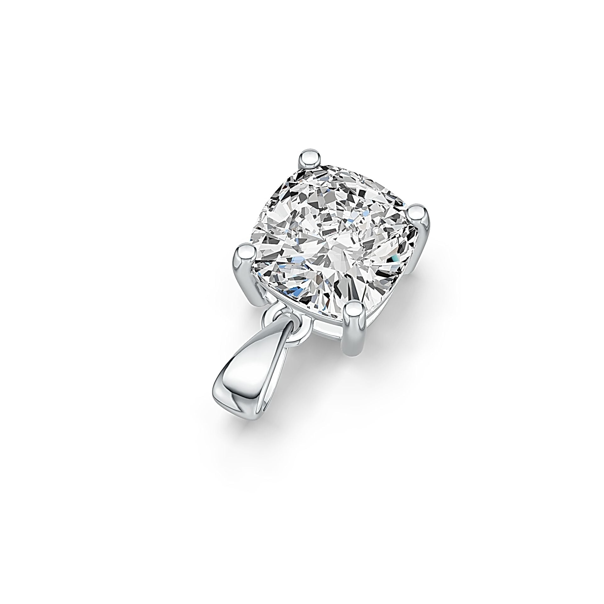 Sterling Silver Semi Mount Pendant Setting Cushion CU 8X8mm DHJ