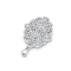 Sterling Silver Semi Mount Pendant Setting Pear PE 7X5mm RD 6Xmm RD 5X5mm DHJ