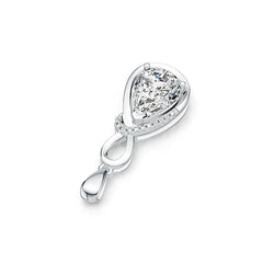 Sterling Silver Semi Mount Pendant Setting Pear PE 12.9x9.5mm W/ Topaz Syzjewelry