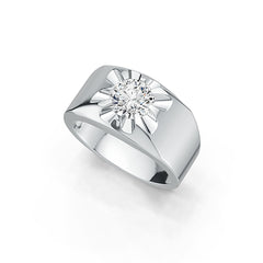 Men's 10K Gold CVD Diamond Ring Round RD 8x8mm Ring Solid