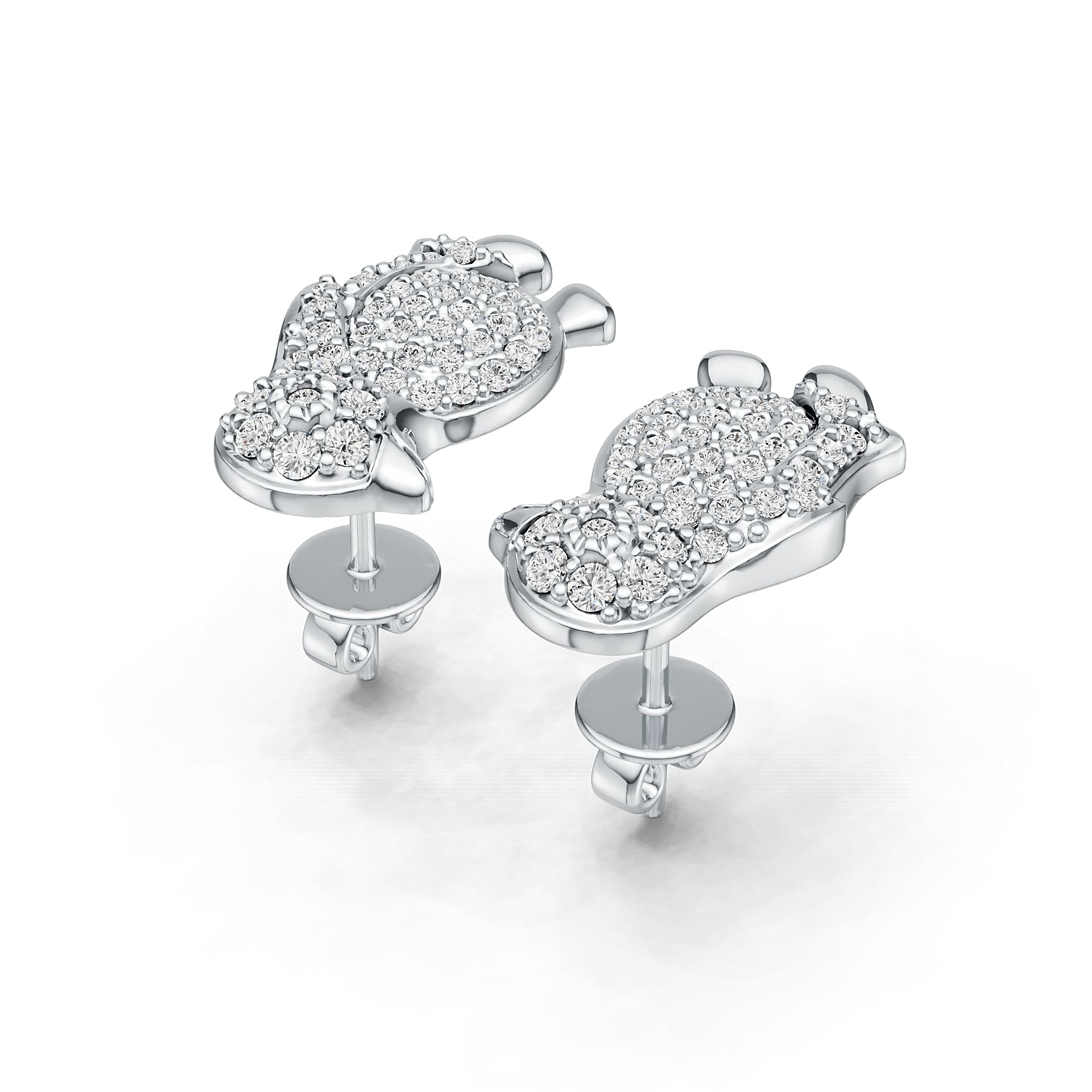 Sterling Silver Semi Mount Earrings Setting Round RD 1.5mm DHJ