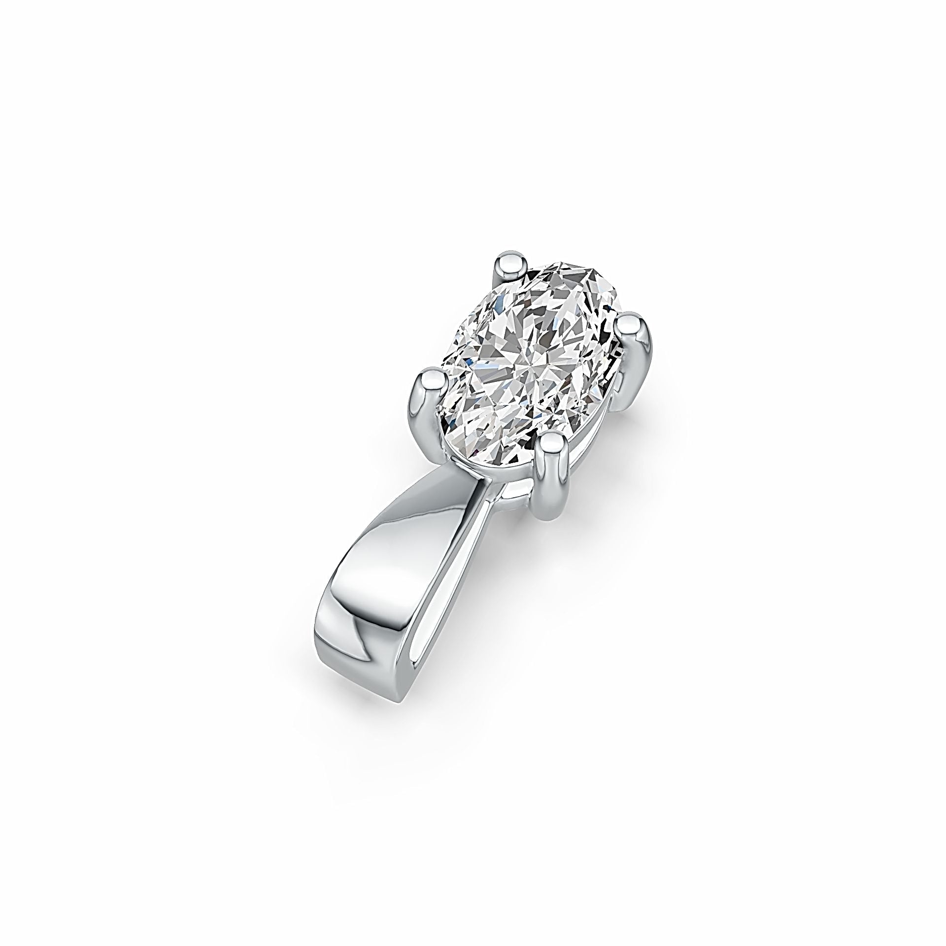 Sterling Silver Semi Mount Pendant Setting Oval OV 6X4mm DHJ