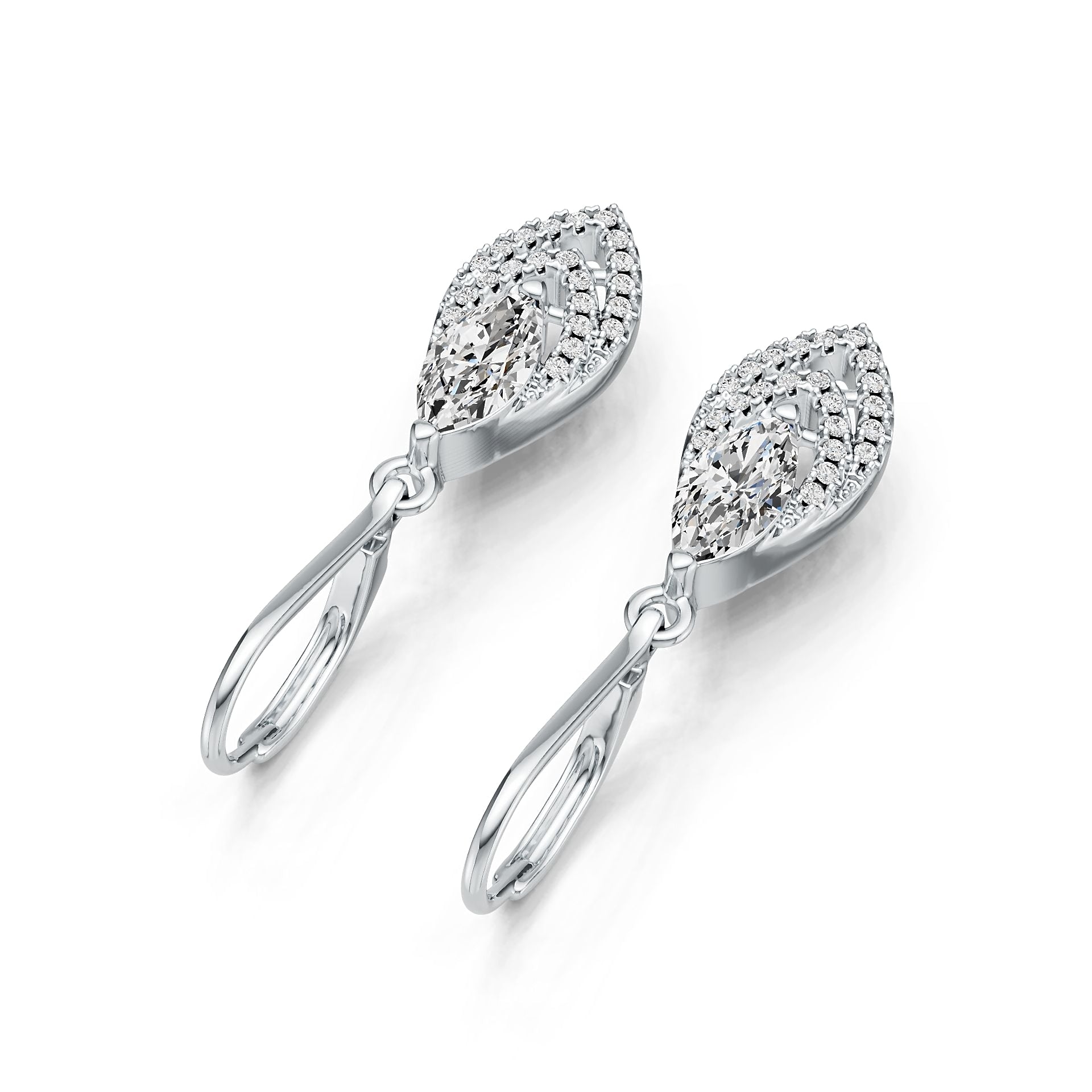 Sterling Silver Semi Mount Earrings Setting Marquise MQ 8X4mm DHJ