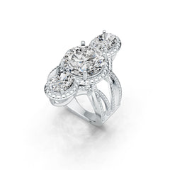 Sterling Silver Semi Mount Ring Setting Round RD 12x2mm DHJ