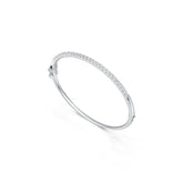 Sterling Silver Bangle Bracelet with White Topaz or Moissanite Syzjewelry