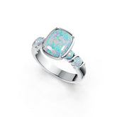 Sterling Silver Semi Mount Ring Setting Cushion CU 9x7mm RD 3X3mm DHJ