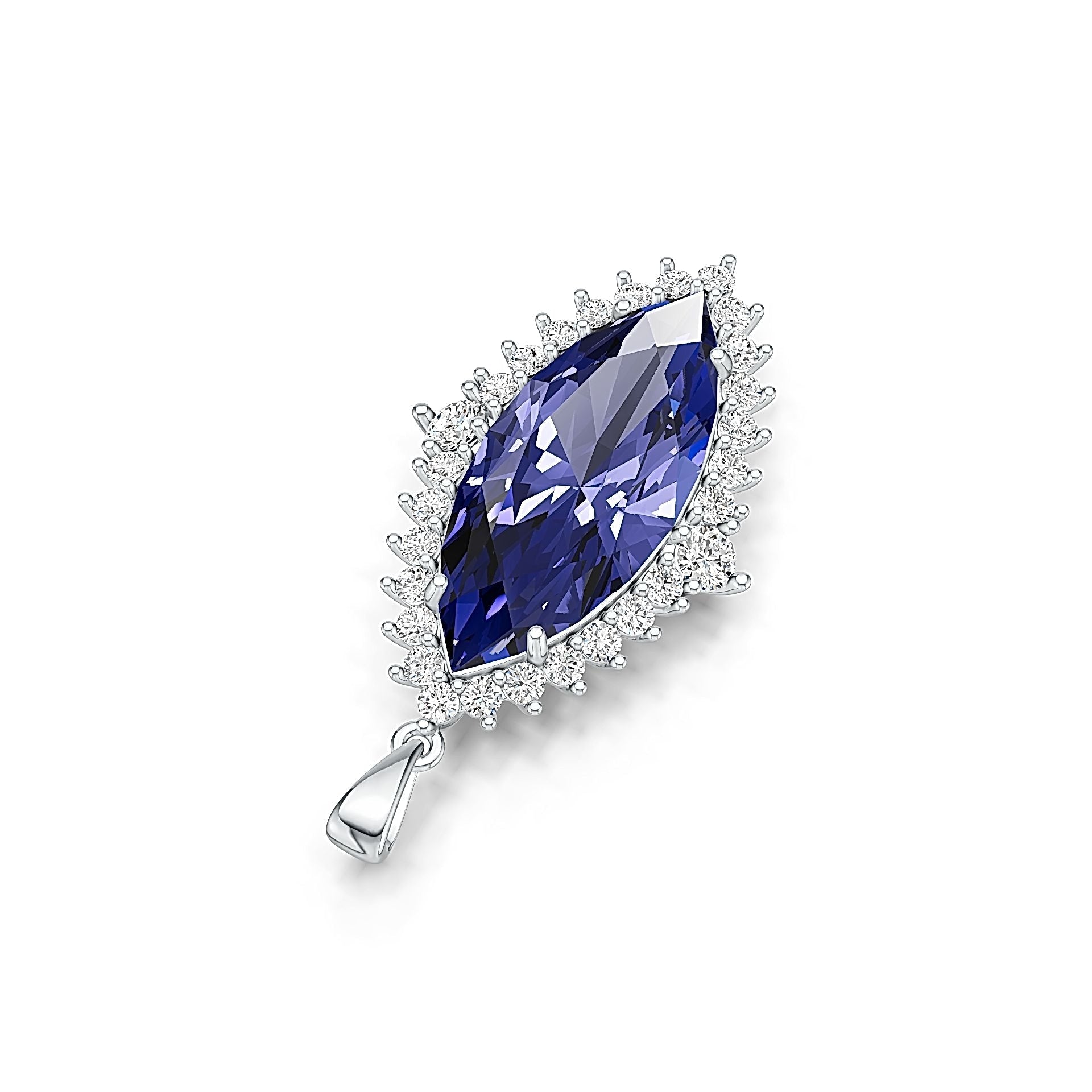 Sterling Silver Semi Mount Pendant Setting Marquise MQ 30X13mm DHJ