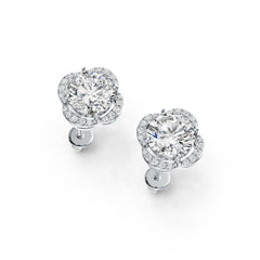 Sterling Silver Semi Mount Earrings Setting Round RD 8x8mm DHJ