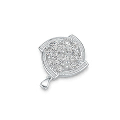 Sterling Silver Semi Mount Pendant Setting Pear PE 5X3mm with White Topaz - Syzjewelry
