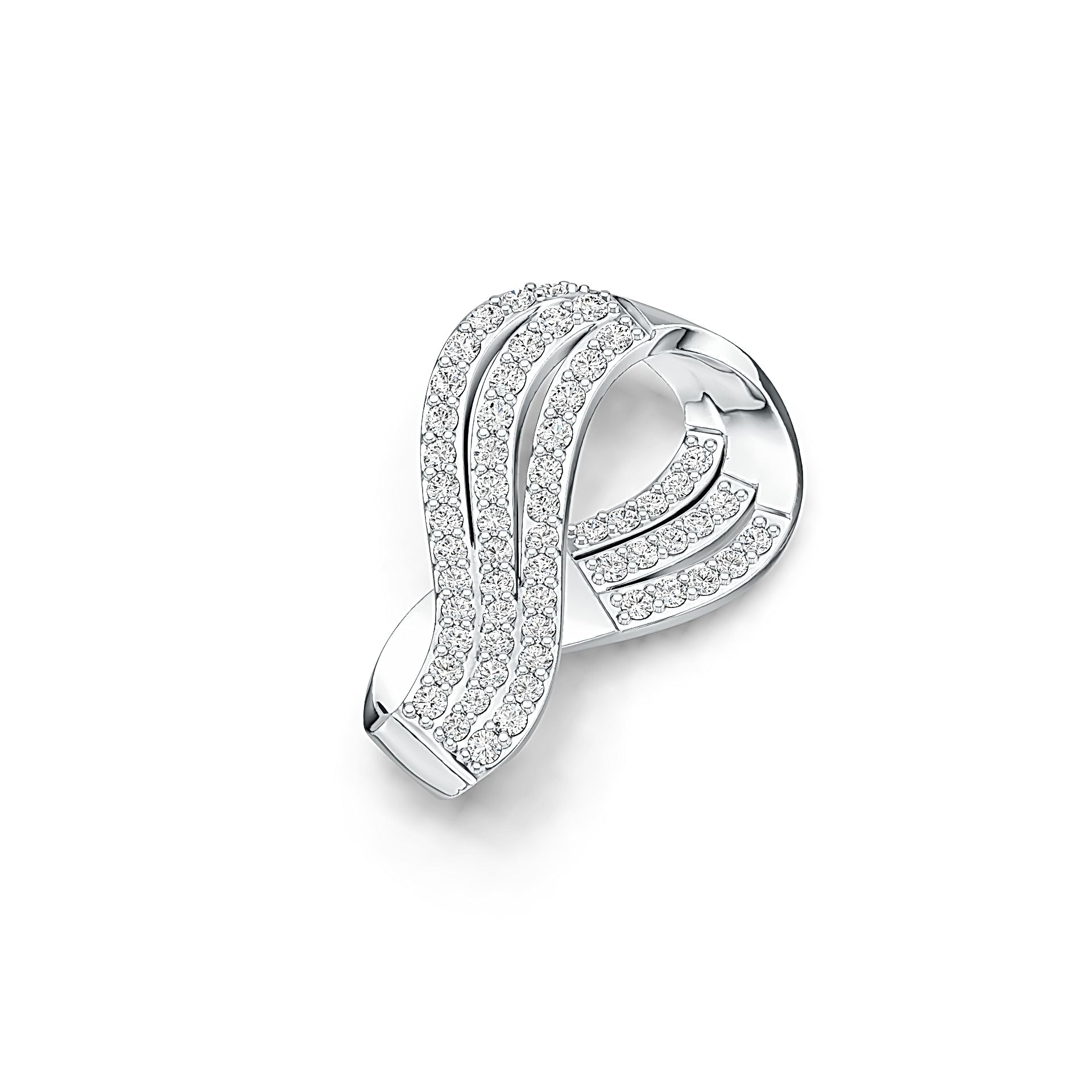 Sterling Silver Infinity Pendant with White Topaz or Moissanite DHJ