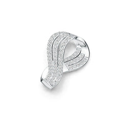 Sterling Silver Infinity Pendant with White Topaz or Moissanite DHJ