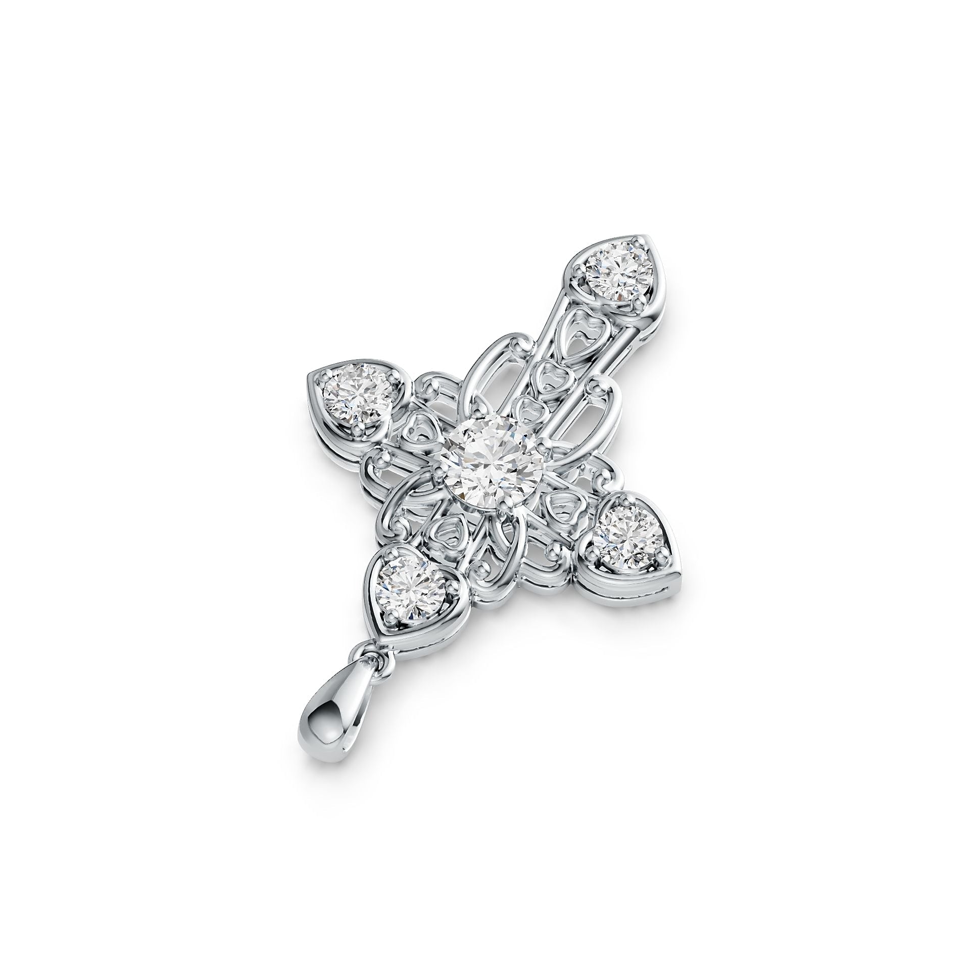 Sterling Silver Semi Mount Pendant Setting Round RD 6x6mm RD 4X4mm DHJ
