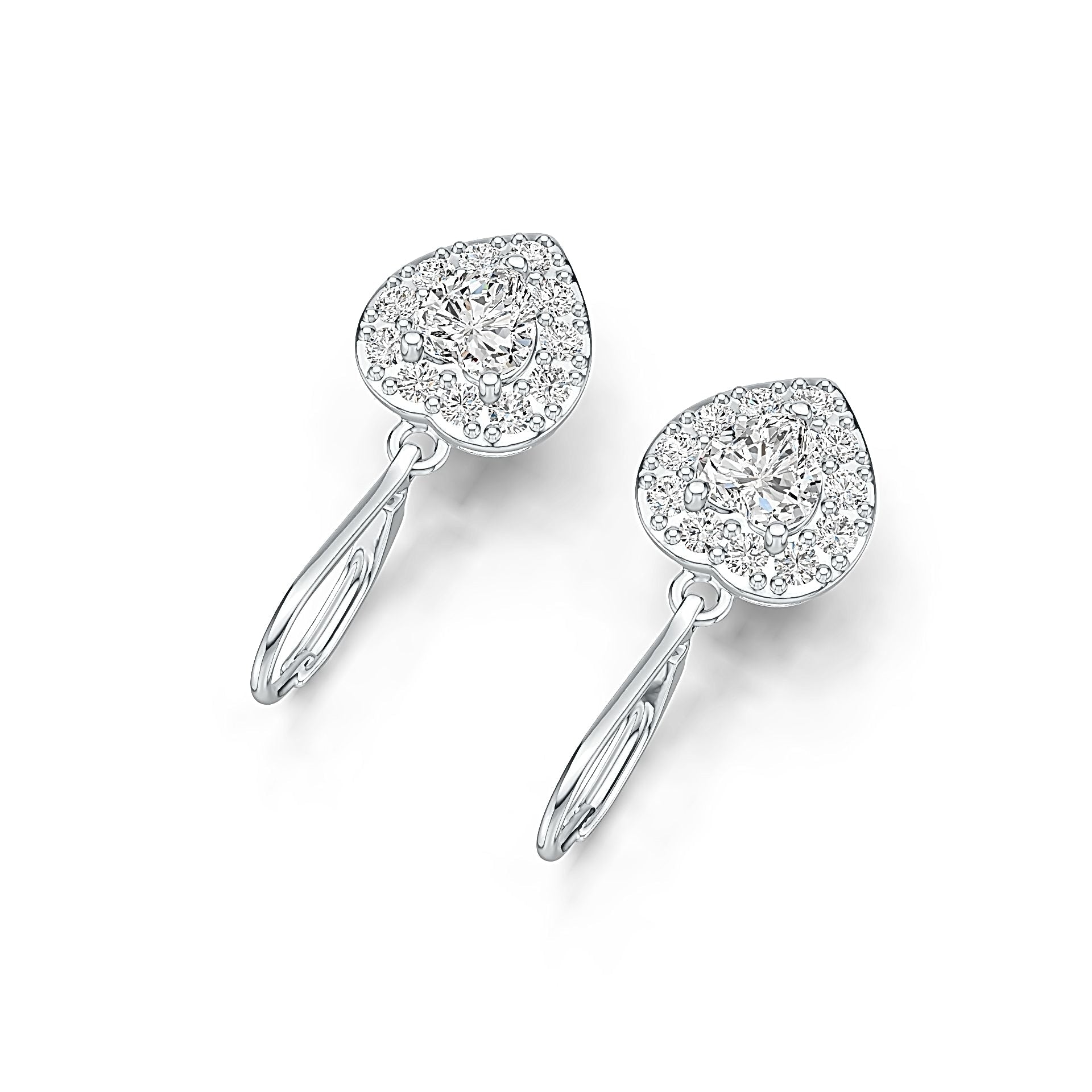 Sterling Silver Semi Mount Earrings Setting Heart HT 5.5X5.5mm DHJ