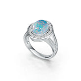 Sterling Silver Semi Mount Ring Setting Cabochon Oval OV 10X8mm White Syzjewelry