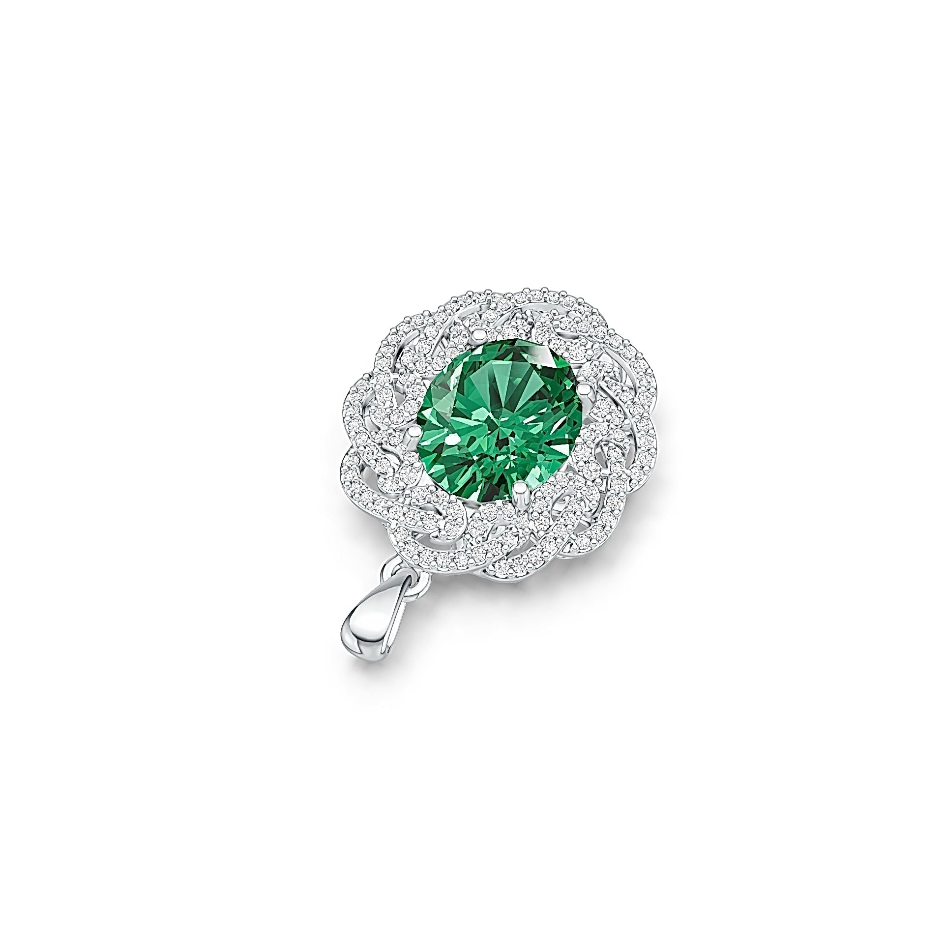 Sterling Silver Semi Mount Pendant Setting Oval OV 12X10mm DHJ