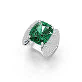 Sterling Silver Semi Mount Ring Setting Cushion CU 14X12mm with White Topaz - Syzjewelry