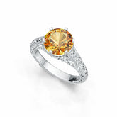 Sterling Silver Semi Mount Ring Setting Round RD 9x9mm Art Deco Style Syzjewelry
