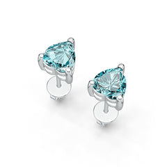 Sterling Silver Semi Mount Earrings Setting Heart HT 6X6mm Simple Stud - Syzjewelry