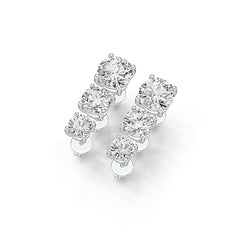 Sterling Silver Semi Mount Earrings Setting Round RD 6x6mm RD 5X5mm RD 4X4mm DHJ