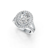 Sterling Silver Semi Mount Ring Setting Oval OV 10X8mm Halo Split Shank DHJ