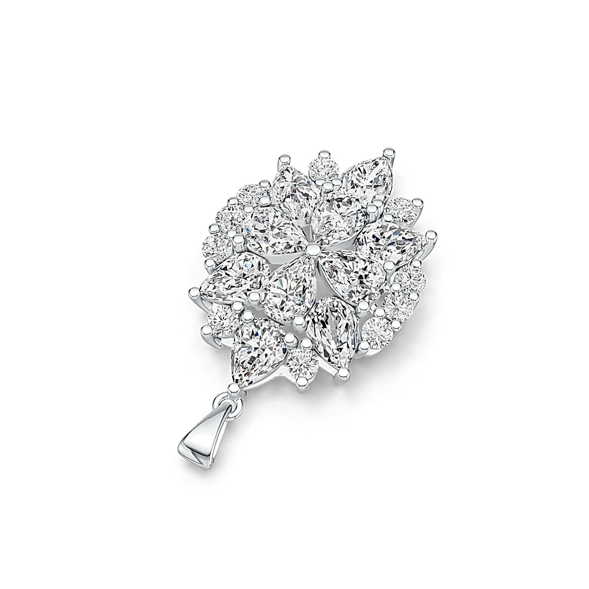 Sterling Silver Semi Mount Pendant Setting Pear PE 7X5mm DHJ