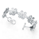 Sterling Silver Daisy Floral Bracelet