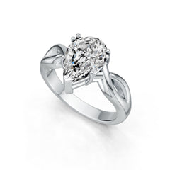 Sterling Silver Semi Mount Ring Setting Pear PE 12X8mm DHJ