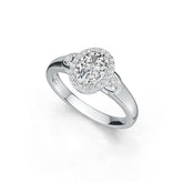 Sterling Silver Semi Mount Ring Setting Oval OV 8x6mm Halo White Topaz Syzjewelry