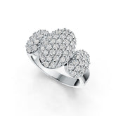 Sterling Silver Oval-Shaped Cocktail Ring with White Topaz or Moissanite DHJ
