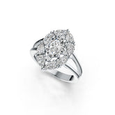 Sterling Silver Semi Mount Ring Setting Oval OV 8X6mm with White Topaz DHJ